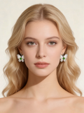 PT950 Platinum Diopside Earrings
