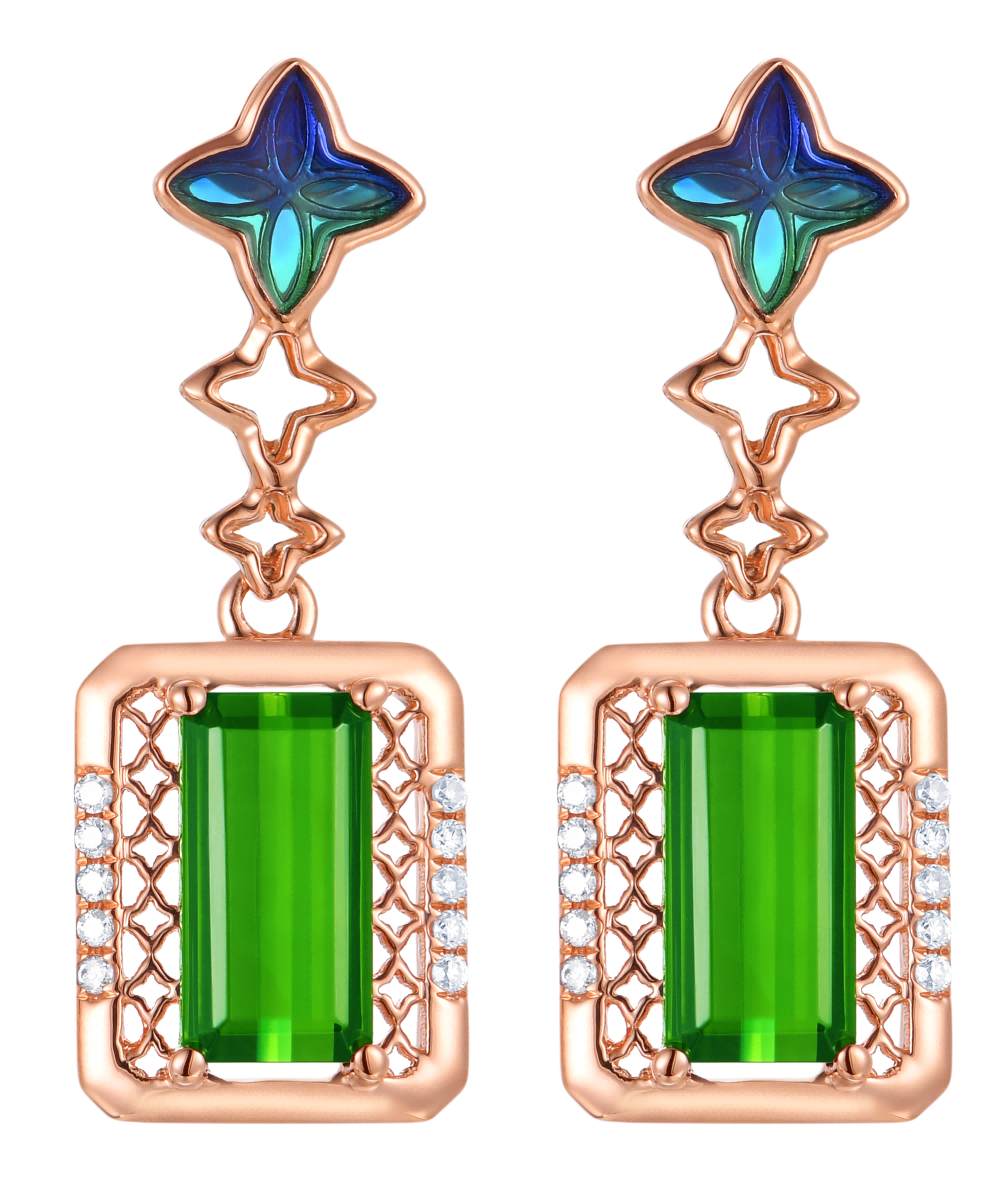 Joyful as Ever 18K Red Tourmaline Earrings (Item No.: S-DAA43514)