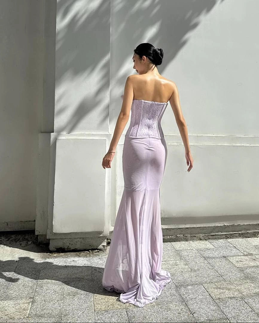 Floor-Length Satin Evening Gown | Sweetheart Neckline & Beaded Details