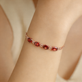 AU750 Gold Garnet Bracelet – Style C2403011505