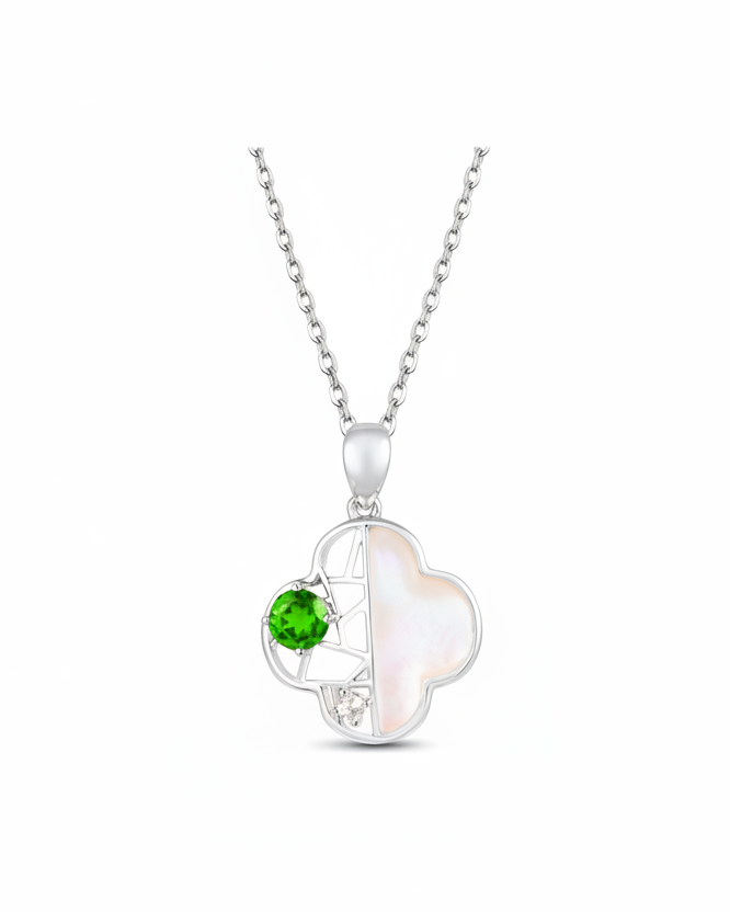 PT950 Platinum Diopside Pendant Necklace