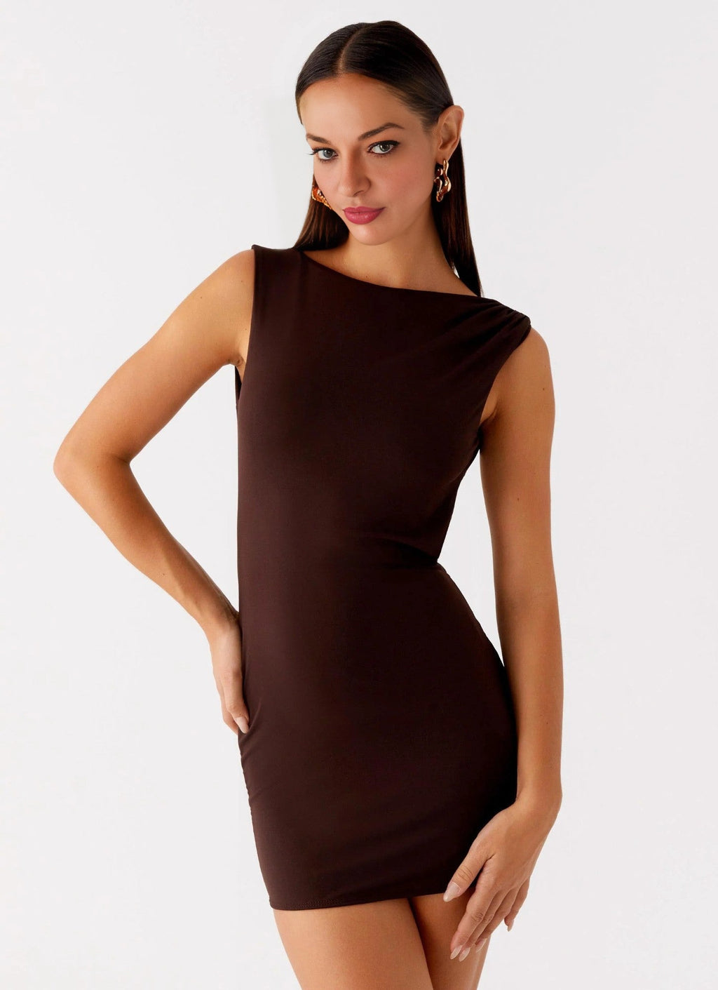 Exclusive - Radia Mini Dress - Chocolate