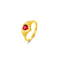 18K Yellow Gold Garnet Zircon Ring "Attracting Wealth and Good Fortune" Series – S-DAA20866