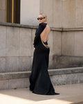 Black One-Shoulder Midi Gown