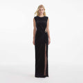 Black Velvet Sleeveless Gown