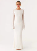 Exclusive - Ethereal Long Sleeve Maxi Dress - Ivory
