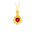 18K Yellow Gold Garnet Zircon Pendant Necklace "Attracting Wealth and Good Fortune" Series – C2206001080