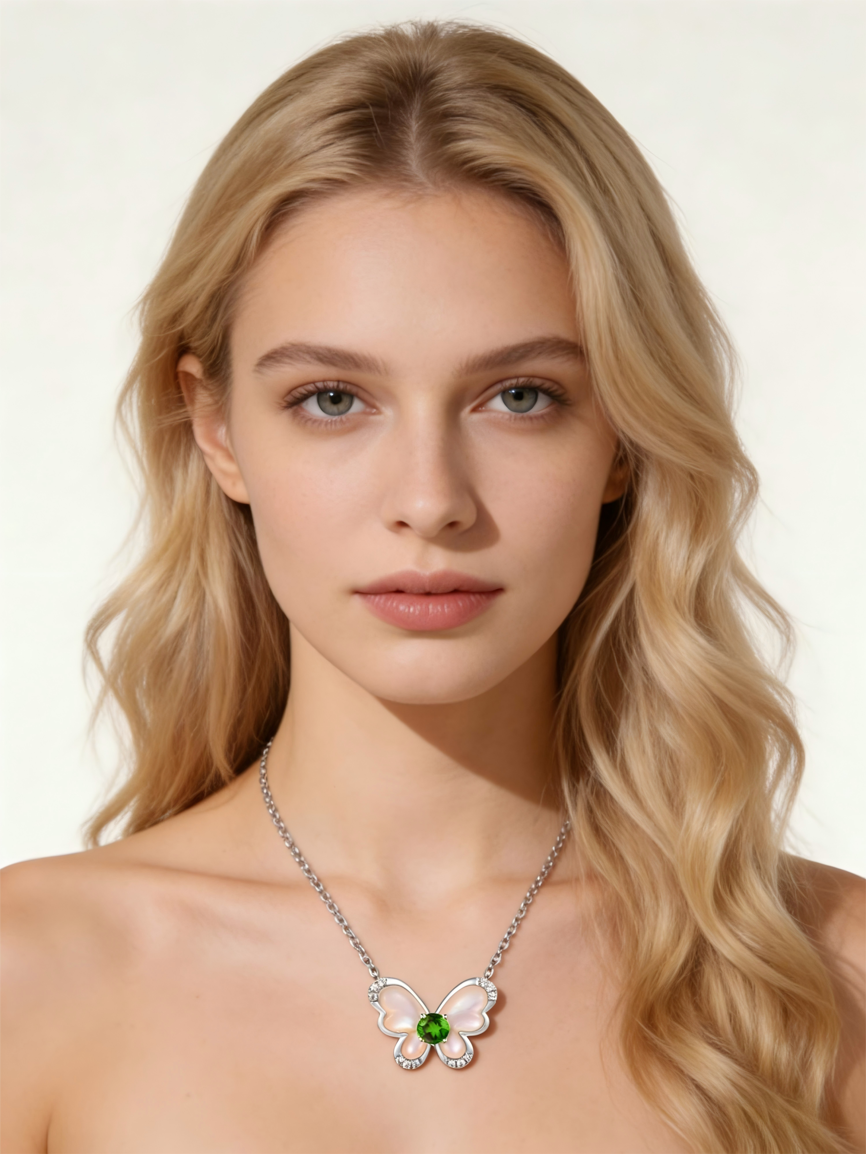 PT950 Platinum Diopside Necklace – Style S-DAA33626