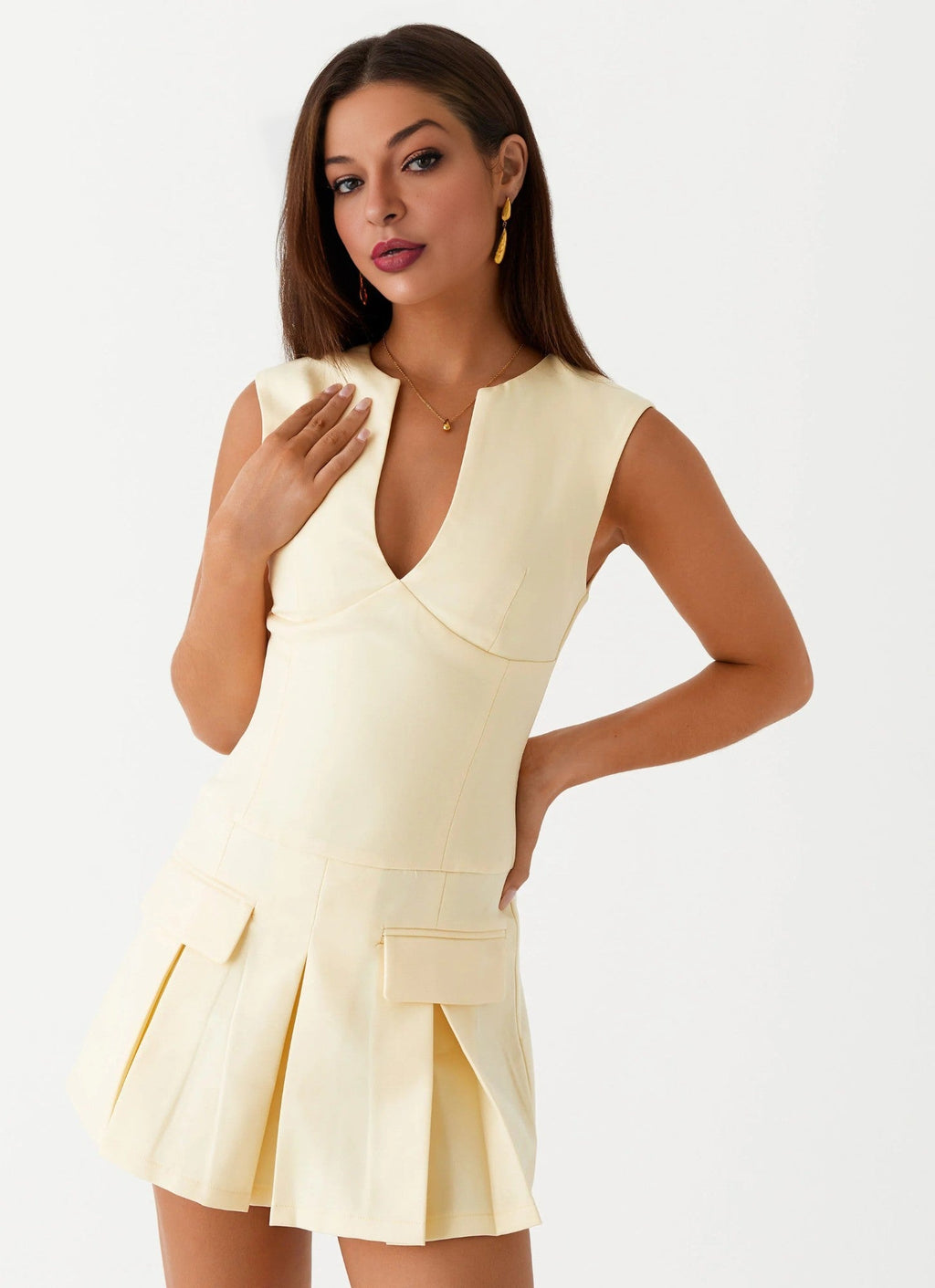 Exclusive - Cassia Mini Dress - Yellow