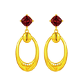 Wheel of Love 18K Yellow Garnet Earrings
