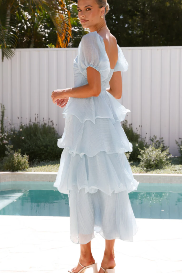 Mesh-paneled cotton-feel long evening dress