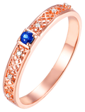 18K Rose Gold Sapphire Couple Rings ·  A symbol of unwavering love and mutual devotion