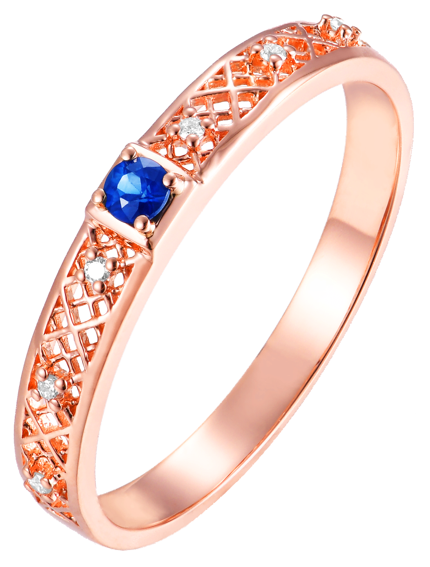 18K Rose Gold Sapphire Couple Rings ·  A symbol of unwavering love and mutual devotion