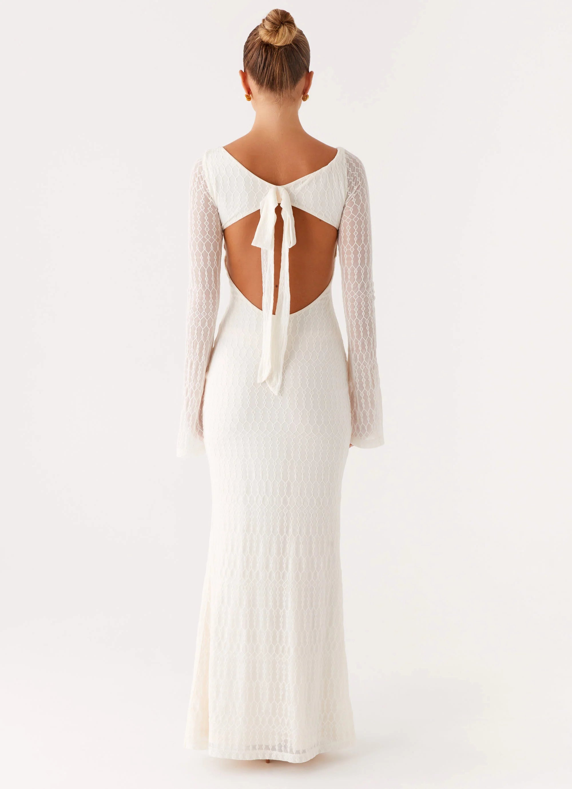 Exclusive - Ethereal Long Sleeve Maxi Dress - Ivory