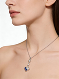 PT950 Platinum Sapphire Zircon Pendant Necklace