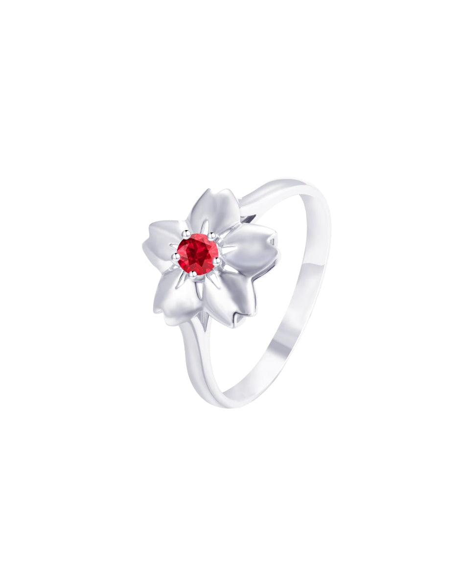 PT950 Platinum Ruby Ring Love Time