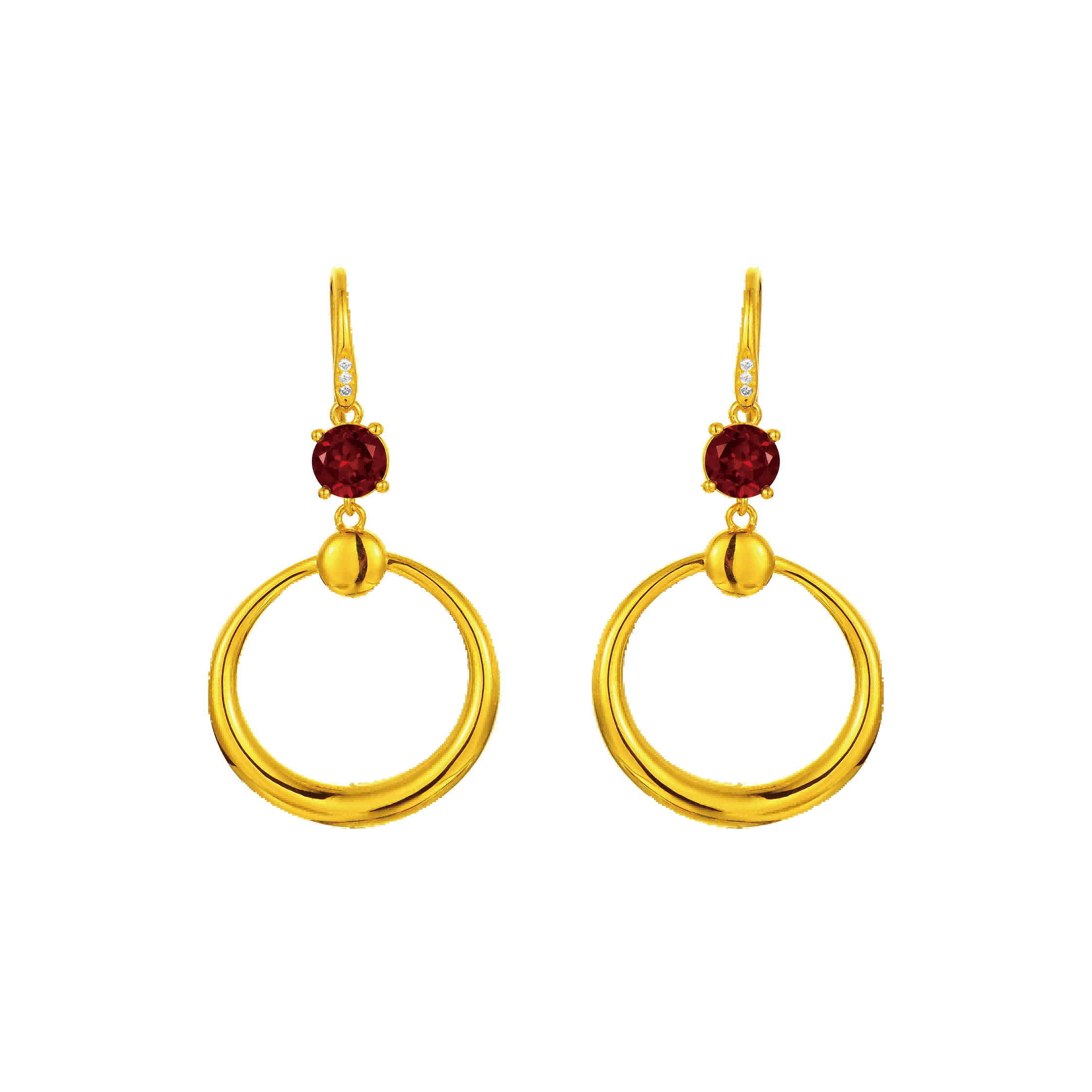 Love's Fulfillment: 18K Yellow Garnet Earrings