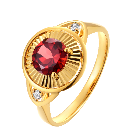 Feeling good! 18K Yellow Garnet Ring