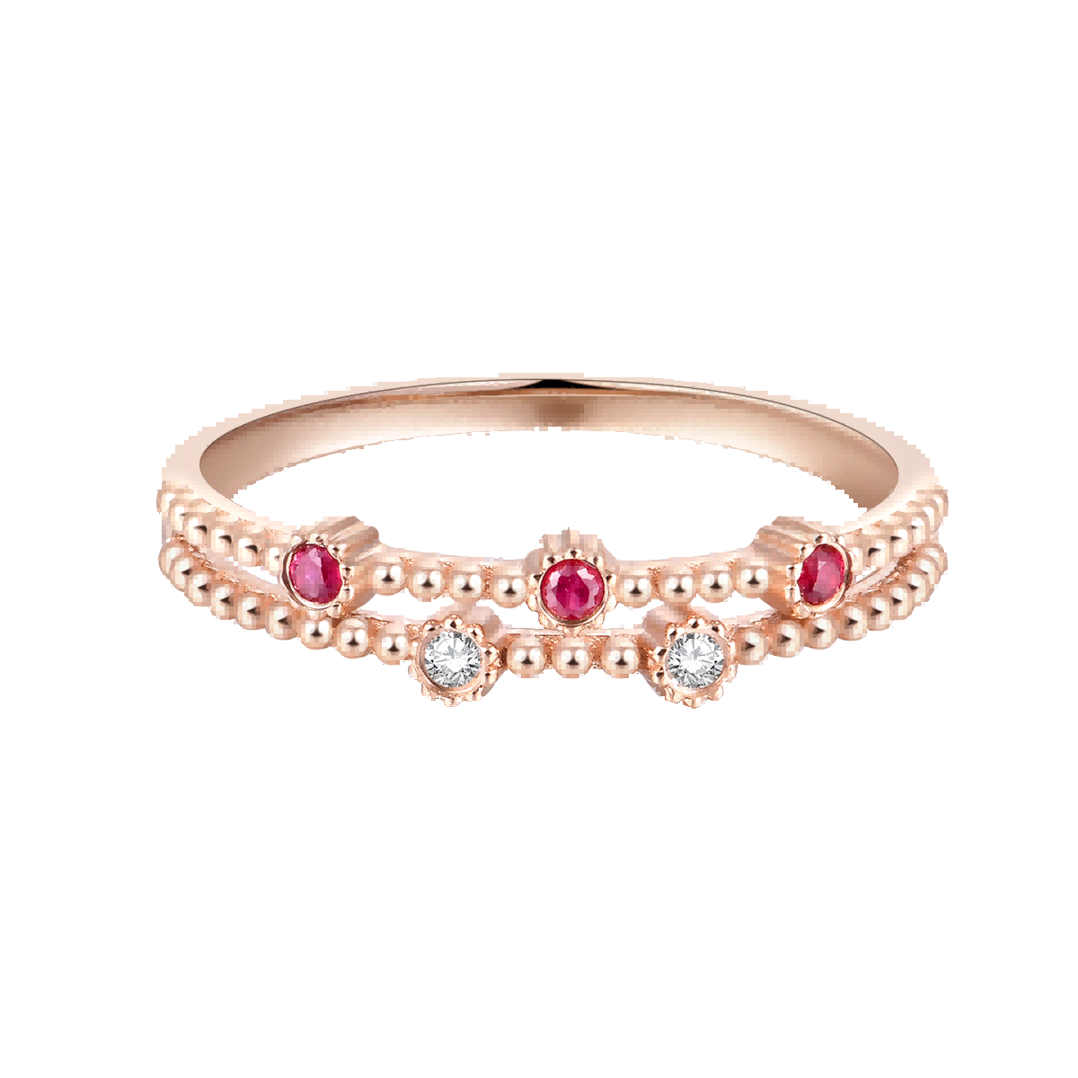 18K Rose Gold Ruby and Diamond Ring - A Lifetime of Companionship