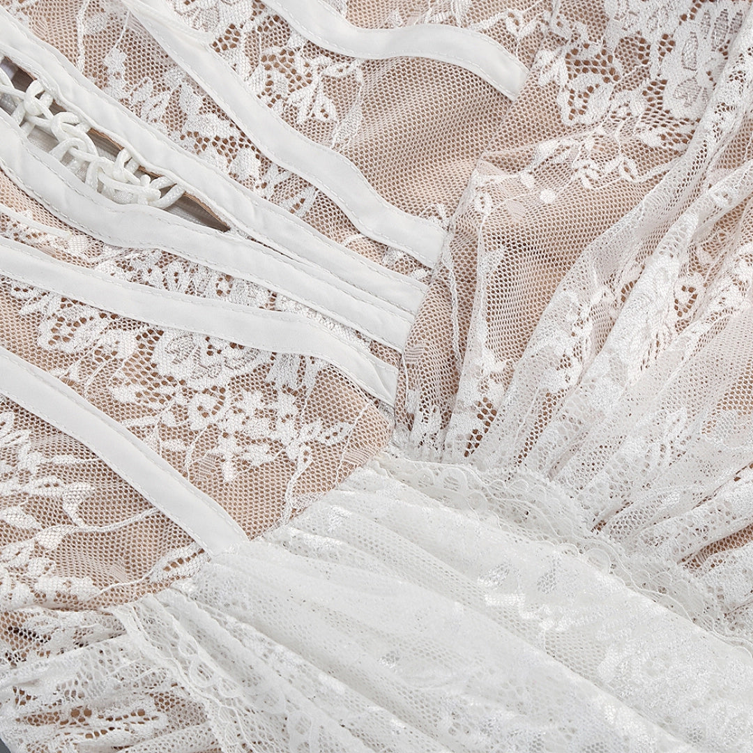 Champagne Sequin Mermaid Evening Gown with Open Back