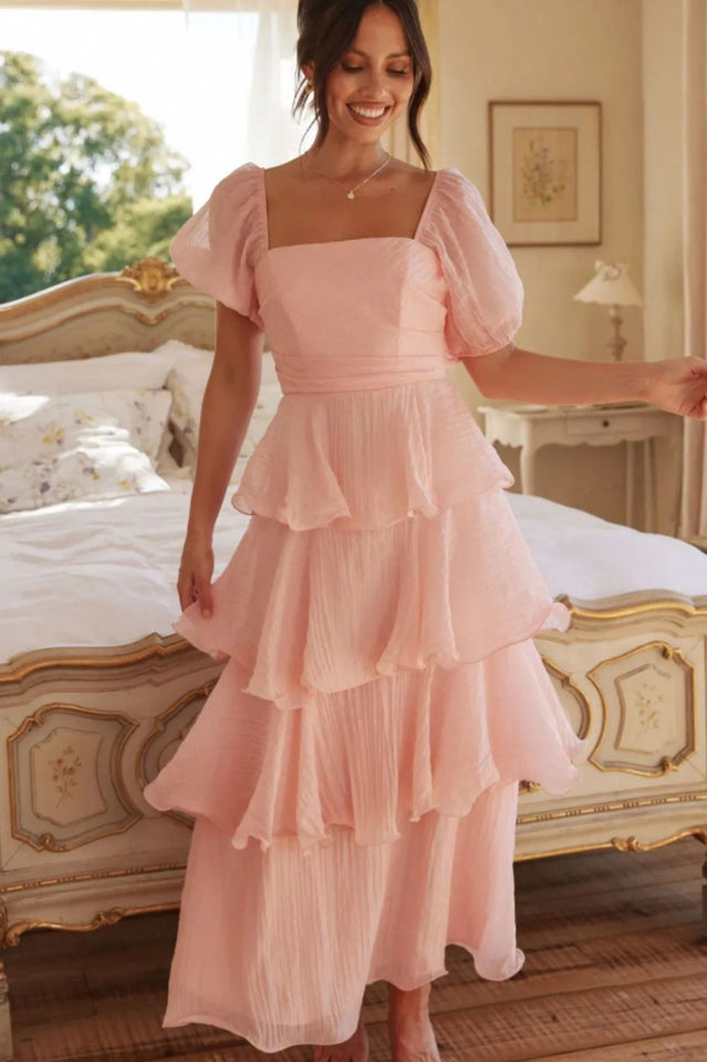 Mesh-paneled cotton-feel long evening dress