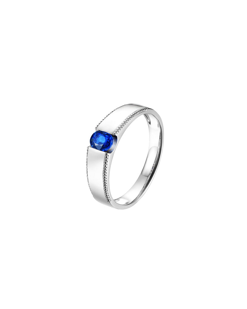 18K White Gold Sapphire  Couple Rings "Love at First Sight" Series-C2105074016