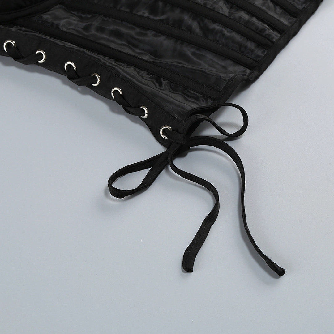 Luxury Black Strapless Corset Dress with Asymmetric Ruffle Skirt