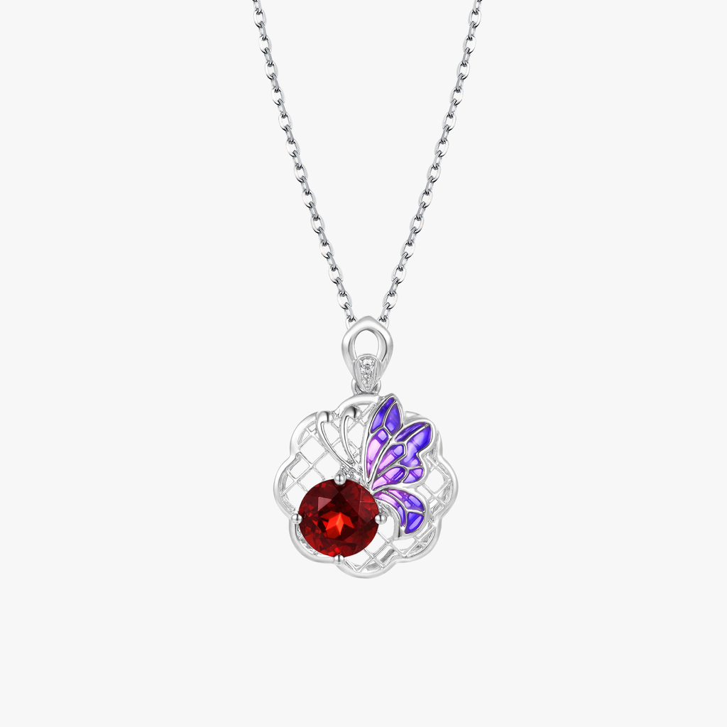 PT950 Platinum Garnet Pendant