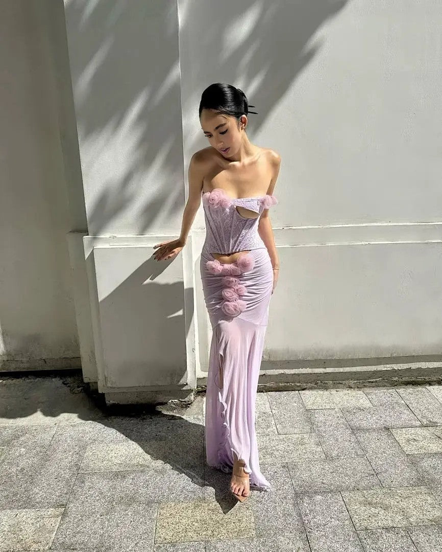 Floor-Length Satin Evening Gown | Sweetheart Neckline & Beaded Details