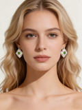 PT950 Platinum Diopside Earrings