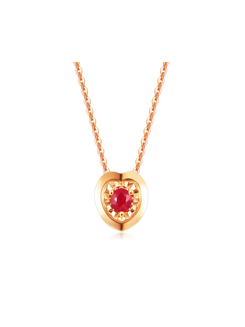Original Intention Collection: Ruby-encrusted Promise Necklace Set