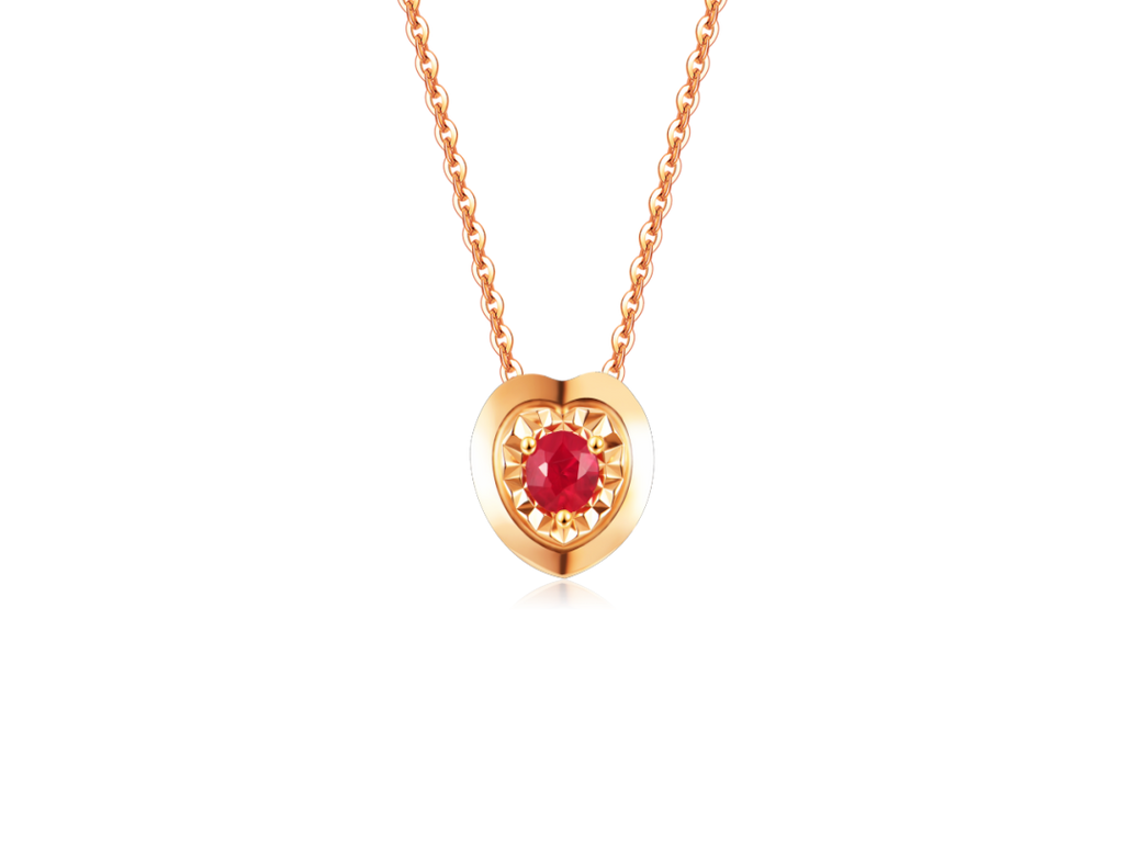 Original Intention Collection: Ruby-encrusted Promise Necklace Set