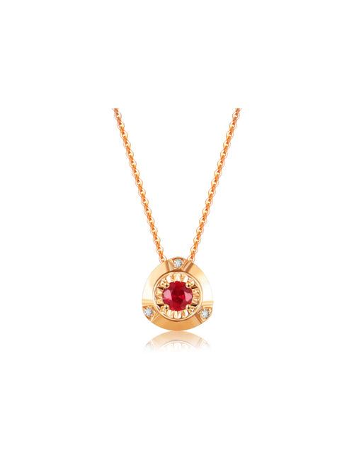 AU750 Gold Ruby Necklace Set – Style RY1030-2