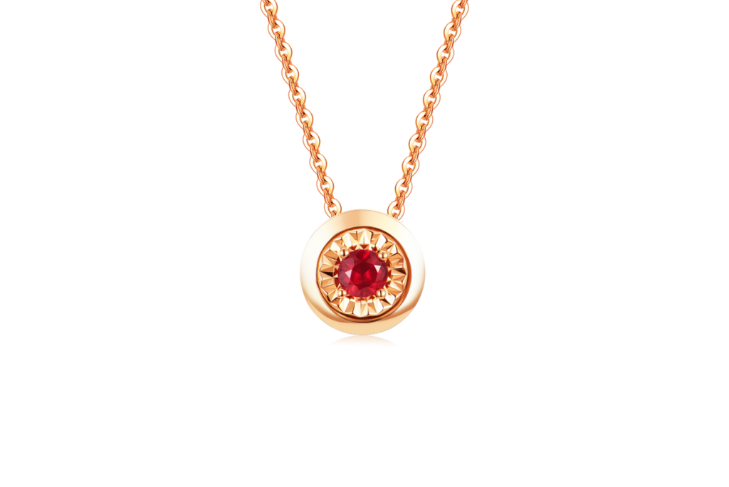 AU750 Gold Ruby Necklace Set – Style RY1030-5