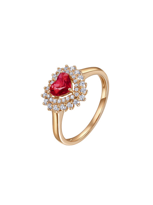 18K Red Ruby and Diamond Ring CVSR407182