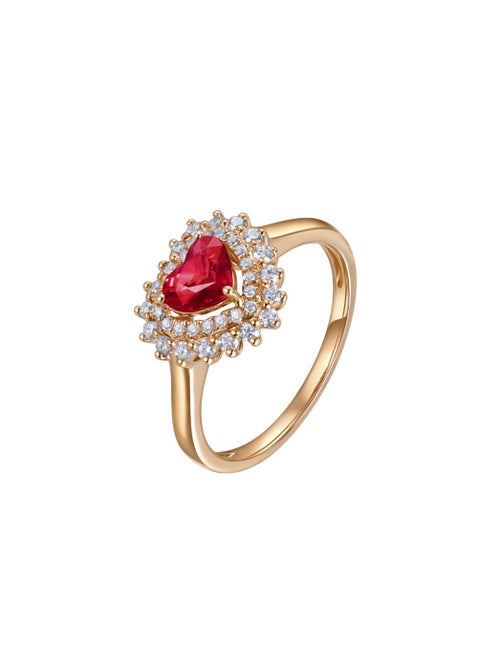 18K Red Ruby and Diamond Ring CVSR407182