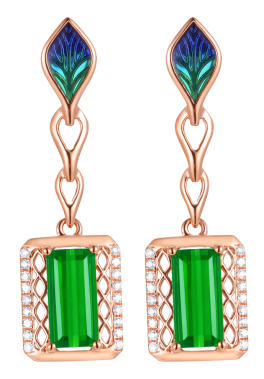 18K Rose Gold, Xi Huan Xiang Ban Collection, Love-Inspired Earrings