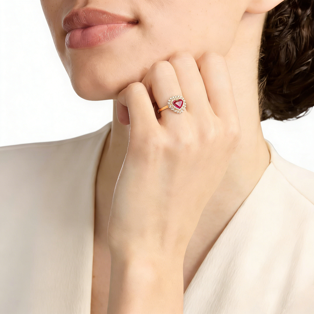 18K Red Ruby and Diamond Ring CVSR407182