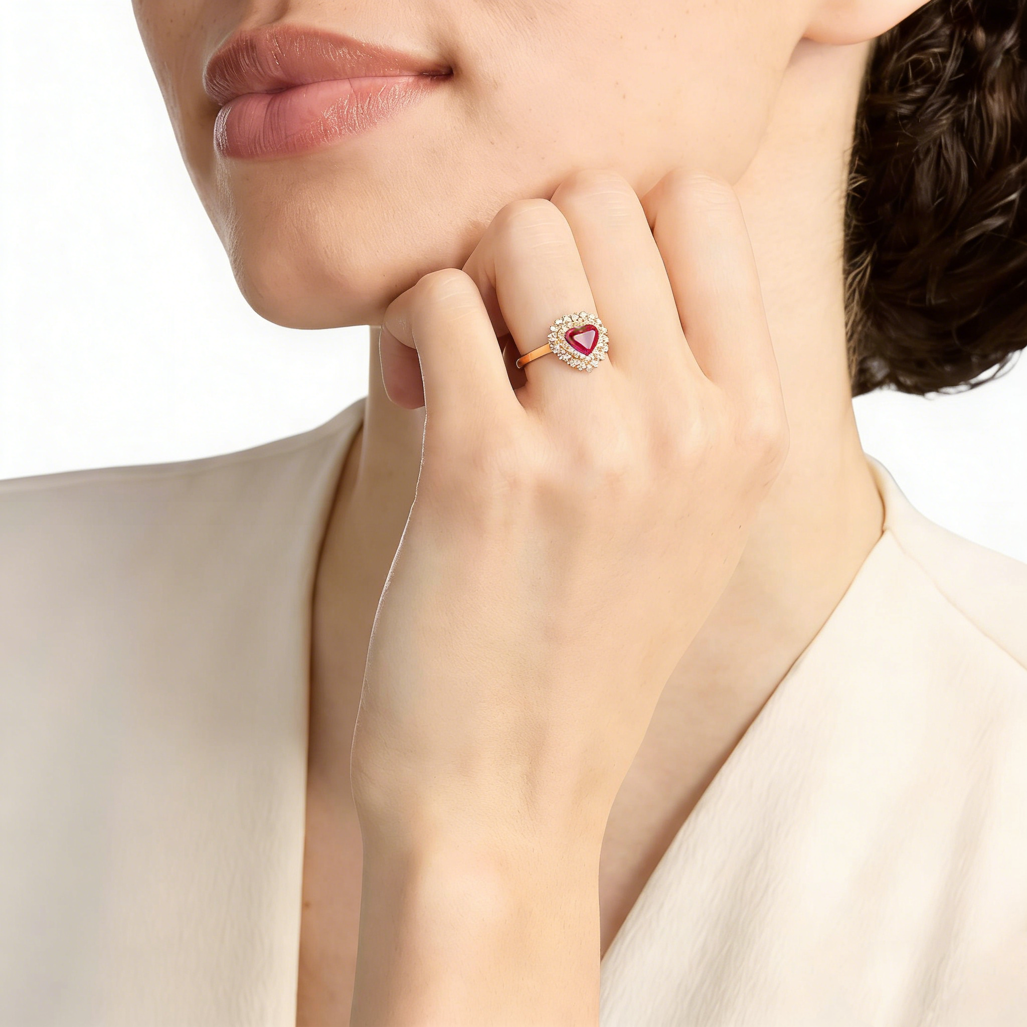 18K Red Ruby and Diamond Ring CVSR407182